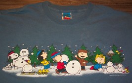 P EAN Uts A Charlie Brown Christmas Snoopy Lucy Sally Linus Tree T-Shirt Medium - £14.72 GBP