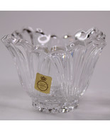 Clear Crystal Glass Votive Small Candle Holder Scallop Edge Pretty Candl... - $9.74