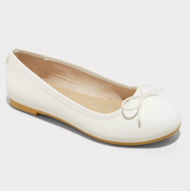 Cat &amp; Jack Girl’s Toddler Shoes Ballet Flats White Nora Slip-On Slippers... - $9.99