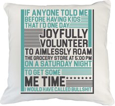 Make Your Mark Design Funny Roam The Grocery White Pillow Cover for Mom, Dad or  - £19.56 GBP+