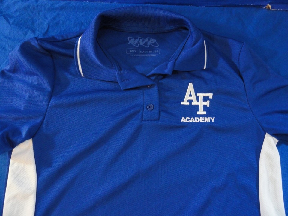 MVP USAFA AIR FORCE ACADEMY WOMENS BLUE POLO SHIRT EMBROIDERED MEDIUM Item image 3