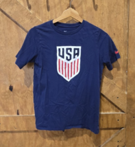 Nike USA T Shirt Soccer Blue Youth Size XL Athletic Cut - $16.00