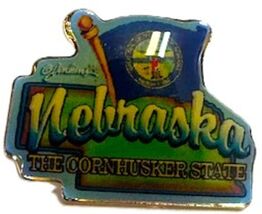 Nebraska The Cornhusker  State Hat Tac or Lapel Pin - $7.99