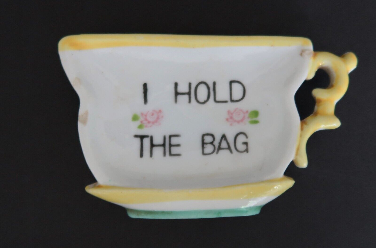 Vintage ceramic teacup shaped teabag holder - $14.99