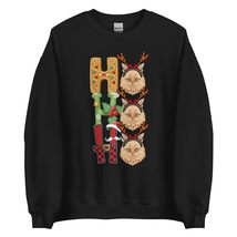 HO HO HO Santa Persian Cat Christmas Sweatshirt | Cat Lover Unisex Sweatshirt Bl - £23.47 GBP+