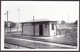 Flagg Street Train Station Depot RPPC - Bridgewater, MA Real Photo Postcard - £12.33 GBP