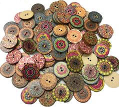 200 PCS Wood Buttons, Vintage Wood Buttons with 2 Holes for DIY Sewing C... - $11.88