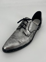 Freda Salvador Wit D&#39;Orsay Oxfords Slip On Shoes Sz 10 Silver Leather - $196.00