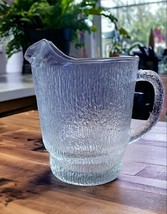 Vtg Indiana Glass CRYSTAL ICE Tree Bark Icicle Textured 64 Oz Pitcher w/... - $17.82