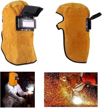 Welder Helmet Welding Mask Solar Auto Darkening Filter Lens Cow Leather ... - £25.79 GBP
