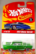 2004 Hot Wheels Classics Series 1 1/25 1957 CHEVY BEL AIR Green Variant w/WW 5Sp - £10.62 GBP