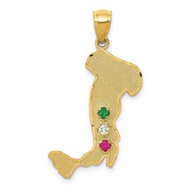 14K Yellow Gold Italy Charm Pendant Jewelry Boot - £128.51 GBP