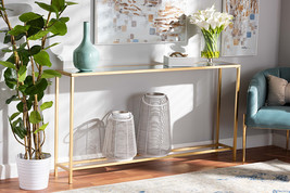 Chavanon Glam Gold Finished Metal and Mirrored Glass Console Table - $3,566.49 MXN