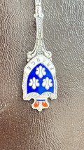 Sterling Maple Creek Canada Souvenir Spoon 4 enamel France beaver lion H... - $496.70 MXN