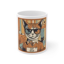 Ceramic Mug Retro Cat Dad Cat Lover Gifts for Him Cat Lover Valentines D... - £11.96 GBP