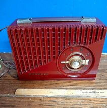 Vintage Sentinel Radio Model 345 1950s - Red - Bakelite? - $123.75