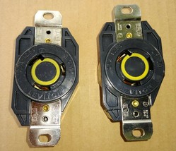 9II68 Leviton L5-20 Twistlock Outlets, 125VAC/20A Rated, Two Pieces, Good Cond - $18.69