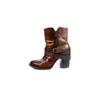 $295 FREEBIRD Boots Size 8 Brown Rustic Distressed Ankle Boots &#39;Bama&#39; - £153.44 GBP
