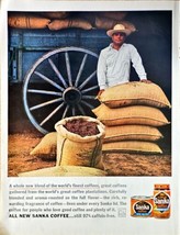 SANKA COFFEE - Beans - New Blend - 97% caffein free - 1961 Vintage Print Ad - $215.71 MXN