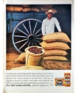 SANKA COFFEE - Beans - New Blend - 97% caffein free - 1961 Vintage Print Ad - $215.71 MXN