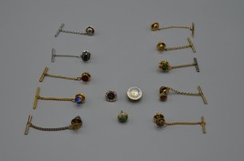 Tie Tack Pin Chain Lapel Lot Gold Filled United Nations Button Frog Cameo more - £25.30 GBP