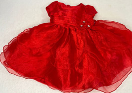 Nannette Baby Tulle Sheer Dress Red 18 months Circle Party Girls Fancy - $18.52