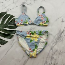 Tommy Hilfiger Womens Vintage Y2k Bikini Size 12 Blue Pink Tropical Flor... - $26.72