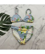 Tommy Hilfiger Womens Vintage Y2k Bikini Size 12 Blue Pink Tropical Flor... - £21.01 GBP