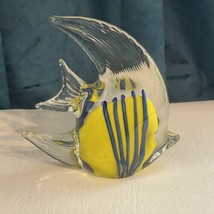 Vintage Dynasty, Gallery, Glass Art, ￼Striped Fish, Yellow / Blue  4.5” ... - £12.74 GBP