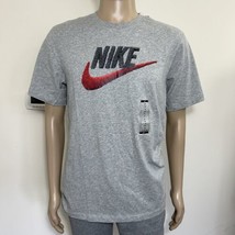 Nike Sportswear Men&#39;s T-Shirt S/S Cotton Graphic T-Shirt Grey Sz S M L - £14.09 GBP