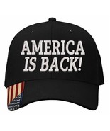 America is Back Hat - Trump Vance Adjustable Flag Brim Embroidered Hat M... - $26.99