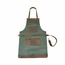 Butcher Green Apron Leather Cow Leather Back Strap Woodwork Decent Apron - £96.56 GBP