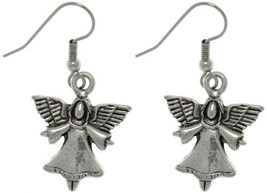 Jewelry Trends Pewter Heavenly Angel Dangle Earrings - Angel Wings Jewelry - £17.22 GBP