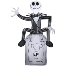 42&quot; Nightmare before Christmas Inflatable Jack Skellington on Tombstone Yard Dec - $58.82