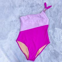 Old Navy One Shoulder Colorblock One Piece Swimsuit Pink Purple Womens L... - $24.74