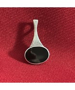 VTG 925 Sterling Silver Genuine Blk Onyx Teardrop Pendant/Necklace-18&quot; C... - $376.75 MXN