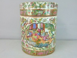 Hand Painted Chinese Rose Medallion Opium Jar E717 - £118.55 GBP