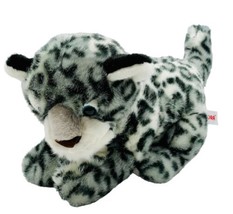 Aurora Snow Leopard Plush 8 inch Spotted Stuffed Animal White Black - £16.59 GBP