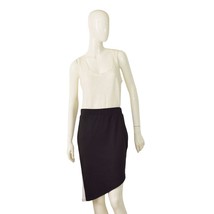 Lanston Black Stretch Elasticated Asymmetric Length Skirt White Stripe s... - $64.35