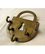 Vintage Brass Lock Shaped Key Hanging Hooks - $28.66