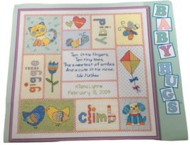 Dimensions Cross Stitch Pattern Chart Baby Hugs Patchwork Baby Birth Record Cat - £4.77 GBP