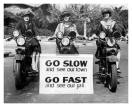 Female Women Motorcycle Cops &quot;Go Slow&quot; Los Angeles Nevada 8X10 Photo - £6.70 GBP