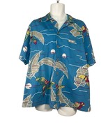 Barefoot in Paradise Size 2XL Tropical Bird Print Casual Button Front Shirt - £19.02 GBP