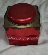 Vintage You Are Loved Metal Tin Spain&#39;s Inc Red Round Lid Square Box - $4.99