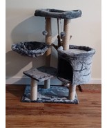 Cat Tree with Cat Condo and Scratching Ramp for Indoor 22.04"L x 12.6"W x 35"H - $43.66