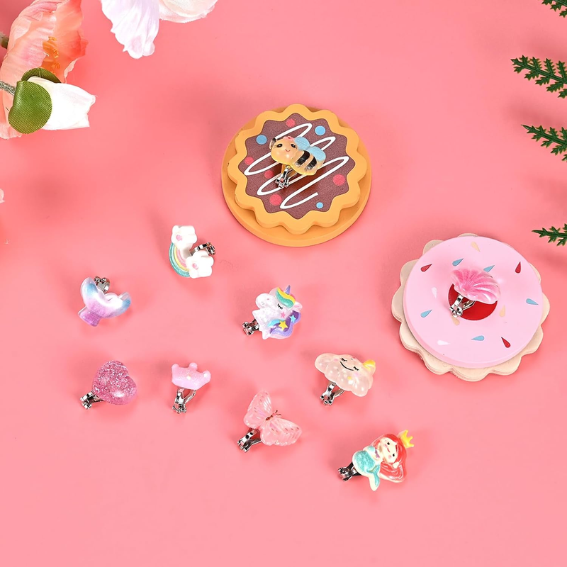 15 Pairs Clip on Earrings for Girls 4-6 10-12, Cute Kids Clip on Earrings for Te Item image 6