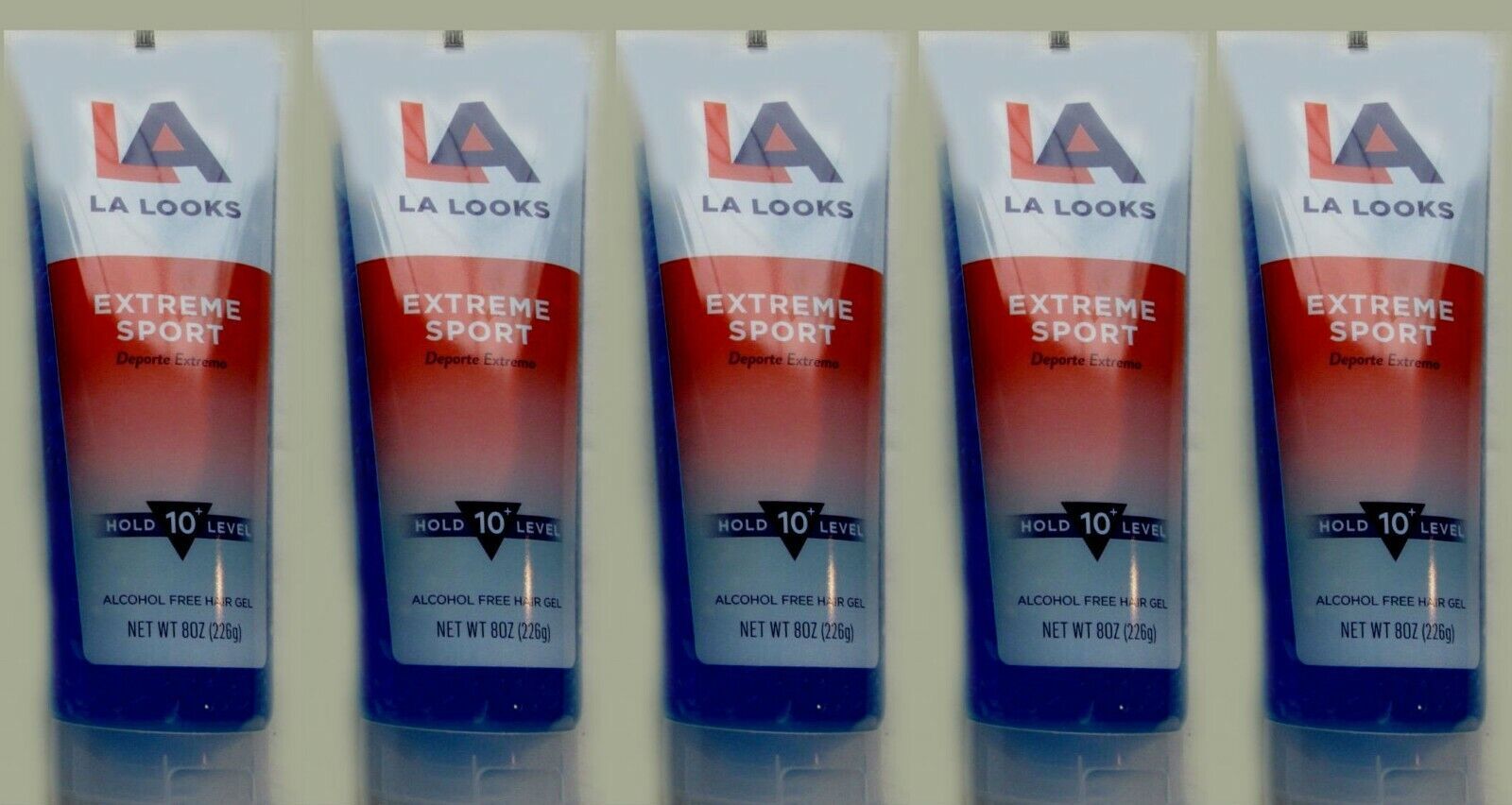 Primary image for ( LOT OF 5 ) LA LOOKS EXTREME SPORT LEVEL 10+ HOLD ALCOHOL FREE HAIR GEL 8 Oz Ea