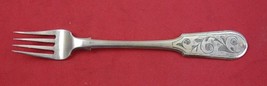 Russian Sterling Silver Child&#39;s Fork 4-tine engraved on both sides 4 7/8&quot; - £61.24 GBP