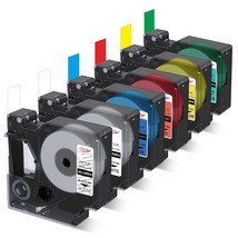 6-Pack Compatible With Dymo D1 Label Tape 1/2&quot; Compatible With Dymo Label Maker  - £28.32 GBP