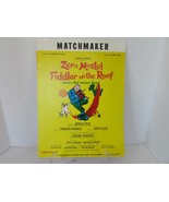MATCHMAKER FIDDLER ON THE ROOF ZERO MOSTEL 1964 SUNBEAM MUSIC SHEET MUSIC - $73.13 MXN